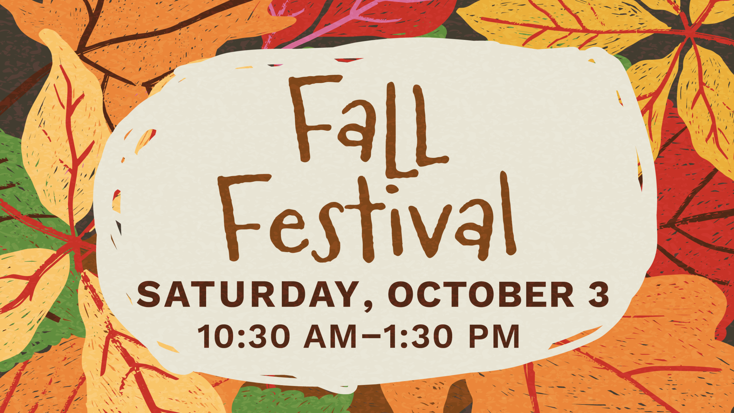 Annual Fall Festival; Saturday, October 3, from 10:30 AM–1:30 PM. 